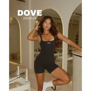 Dove Playsuit จั๊มสูทขาสั้น ใส่ออกกำลังกายได้ มีฟองน้ำในตัว ผ้ากระชับมากค่ะ | Herse Store | Herse Activewear