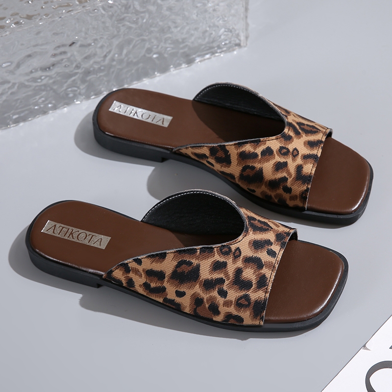 Atiktoa รองเท้าแตะส้นแบนสำหรับผู้หญิง รองเท้าแตะเปิดหัวแบบเข้ารูป น้ำหนักเบา หลากสี - รูปที่ 6