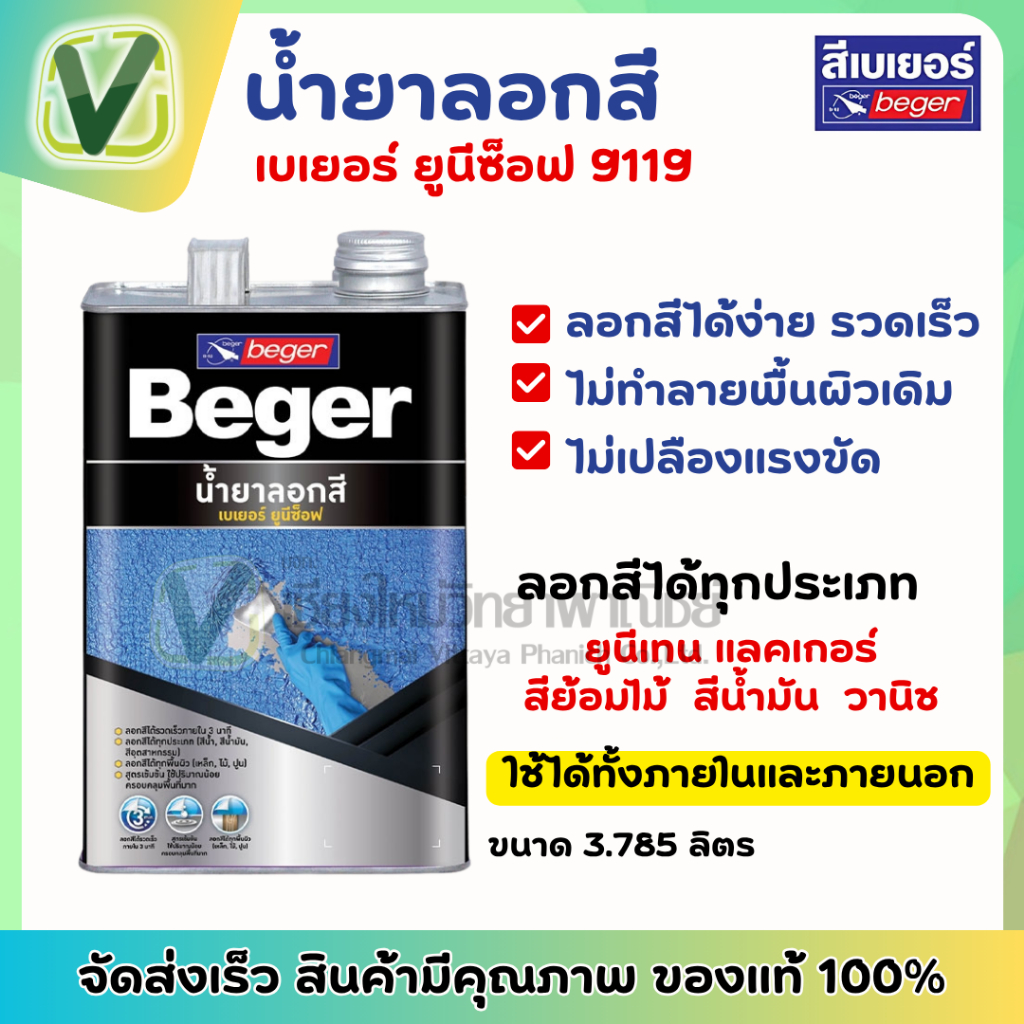 เบเยอร์ น้ำยาลอกสี (ยูนิซ๊อฟ) ไม่เปลืองแรงขัด ไม่ทำลายพื้นผิว ลอกง่าย อย่ารวดเร็ว ขนาด ลิตร (แกลอน)