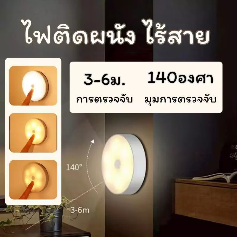 🔥 เตรียมจัดส่งจากประเทศไทย 🔥โคมไฟหัวเตียง ไฟled ไฟติดห้องนอน ชาร์จผ่านusb ยึดผนังด้วยแม่เหล็ก ชาร์จ
