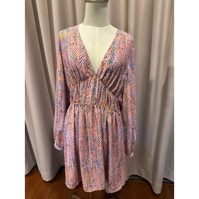 zara animal printed mini dress sizeM/L freesize ของเเท้จากshop UK