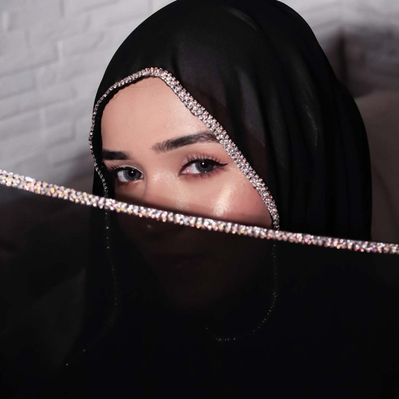 พร้อมส่ง ผ้าคลุมชีฟองพันยาวขอบเพชร