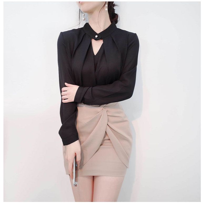 SIAM CURATEDเสื้อชีฟองแขนยาว ✨ 4 สีหรู （จัดส่งภายใน24ชม）