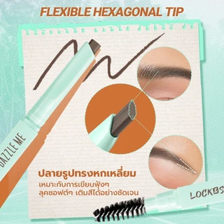 DAZZLE ME Lock & Shape! Slim Fit - Super Stay Eyebrow Pencil คิ้วสวยทุกมิติด้วยดินสอเขียนคิ้วรูปทรงหกเหลี่ยม