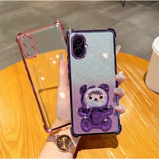 เคสหมี LOVE กริตเตอร์ สำหรับ Samsung A07 A08 A06 4G/5G A05 A12 S24Ultra S26 S26+ S26Ultra กันกระแทก น่ารัก ตั้งได้