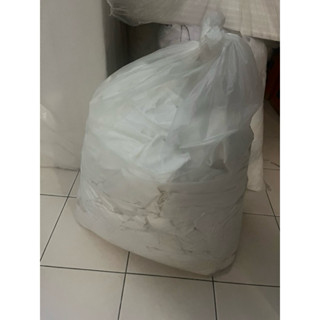 เศษผ้าสีขาว ไม่เย็บ ผ้าผืนใหญ่ ขนาด 25 กิโลกรัม 📌กรุณาสั่งซื…
