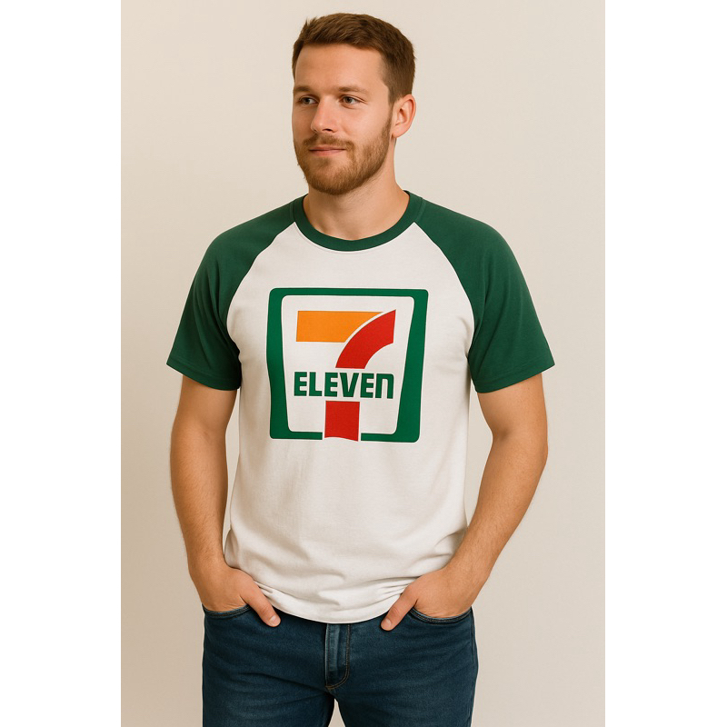 เสื้อยืดคอกลมลาย7-11,เบียร์ช้าง,กระทิงแดง