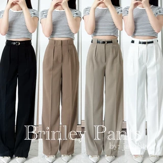 (รุ่นใหม่) Brinley Pants กางเกงขากระบอก ดีเทลตะขอหน้า ดีไซน์เก๋ ผ้าลิลลี่ ยาว42-43