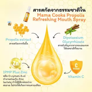 (โปรพิเศษ) Mama Cooks โพรโพลิซ เมาท์สเปรย์สำหรับเด็ก 6เดือน+ ดูแลช่องปาก ฆ่าเชื้อ ไวรัส แบคทีเรีย ขับเสมหะ แก้ไอ เจ็บคอ