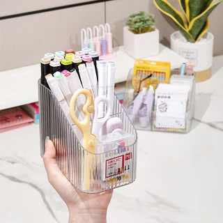 กล่องเก็บของตั้งโต๊ะ 3ช่อง/4 ช่อง กล่องเก็บเครื่องสำอาง ชั้นวางเครื่องสำอาง ใส่ปากกา ใส่เครื่องเขียน จัดโต๊ะ