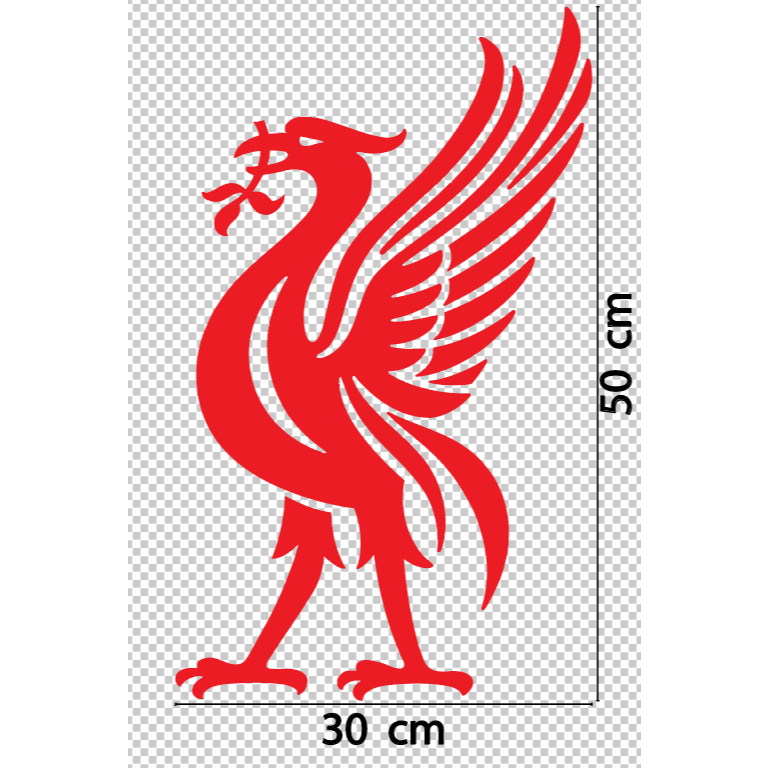 สติกเกอร์ ตัด สูง 50 ซม. รูป หงส์แดง เลือกสีเลือกแบบได้  sticker Liverpool ทีมฟุตบอล หงส์แดง ติด แต่งรถ PVC กันน้ำ
