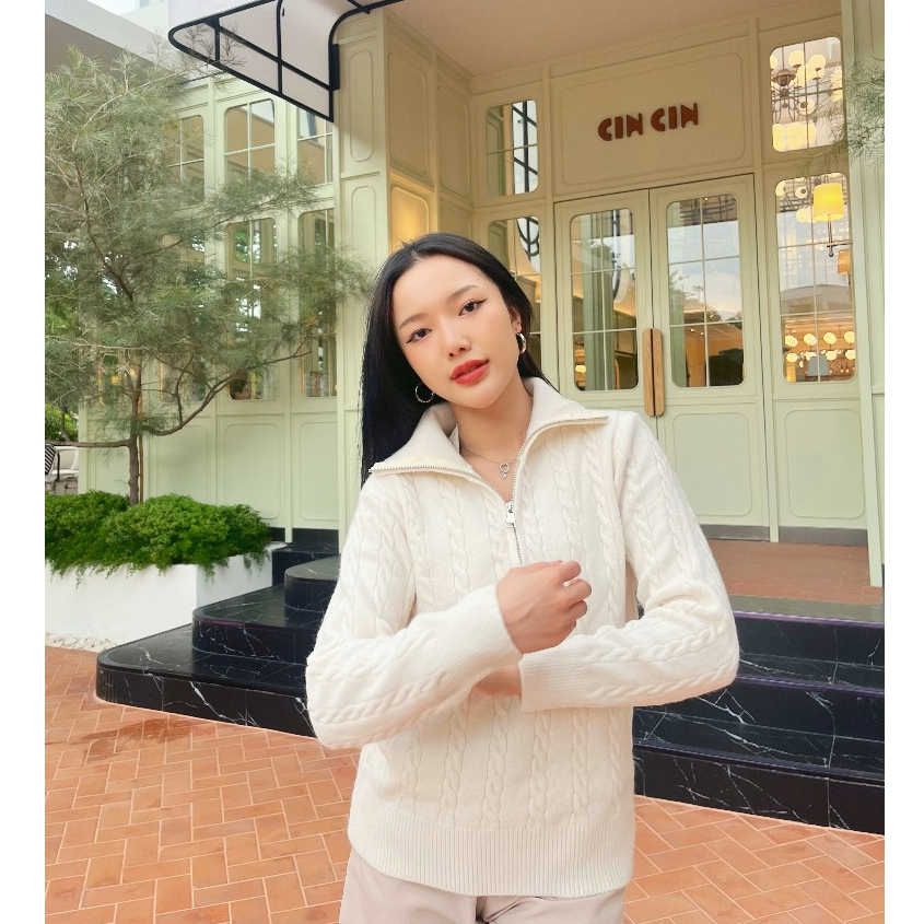 Fairy.store Genesis sweater เสื้อหนาวไหมพรมคอปก TS1704
