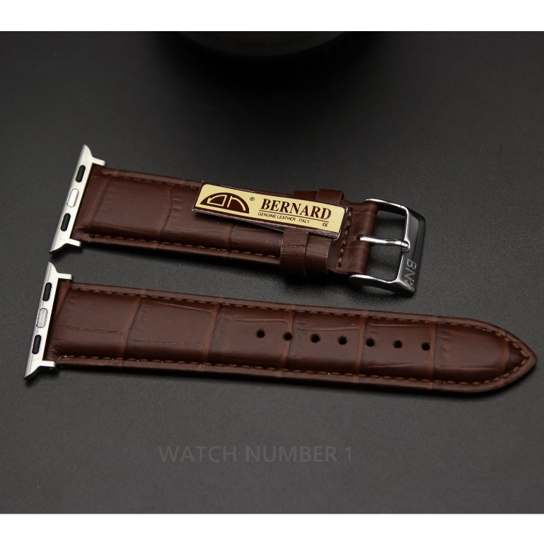 สายหนังแท้ แบรนด์ BERNARD E-546 สำหรับ  Apple Watch  จากประเทศอีตาลี เย็บด้ายรอบ แข็งแรง ทนทาน