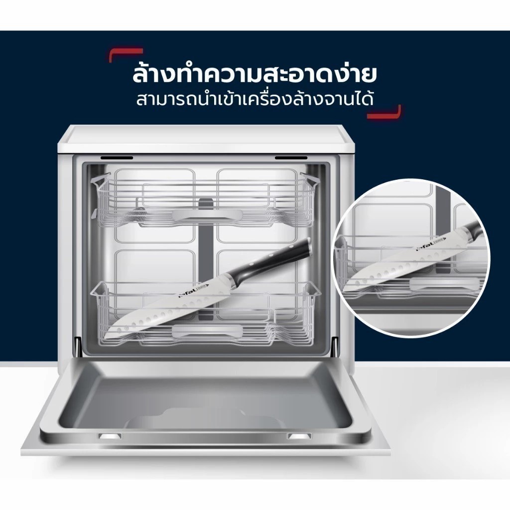 Tefal ชุดเซ็ตมีดพลังน้ำแข็ง รุ่น ICE FORCE 3 ชิ้น มีดเชฟ 20 ซม.+ มีดซันโตกุ 18 ซม. + มีดอเนกประสงค์ CW-K232S374