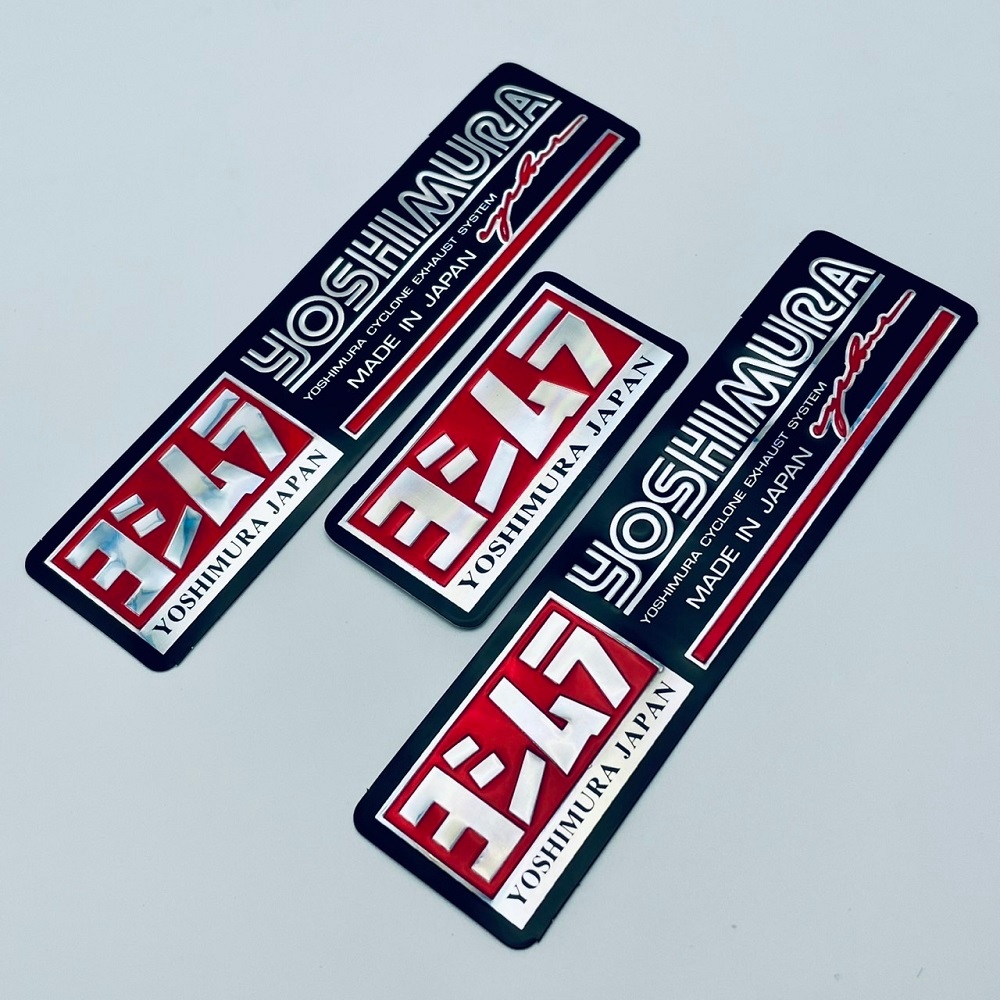 Yoshimura สติ๊กเกอร์ Sticker สติกเกอร์ ฟอยล์ [3ชิ้น] Logo JDM แต่งรถ ติดรถ 3D ตัวนูน รถแต่ง รถซิ่ง มอเตอร์ไซค์ Racing