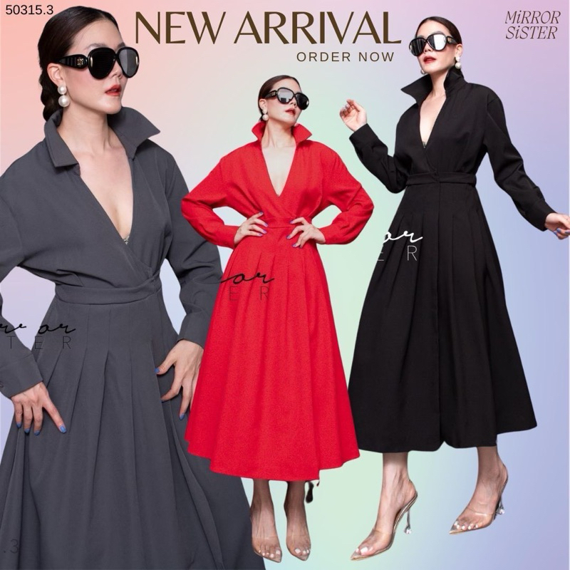 Mirrorsister 50315.3 เดรสทรงเรียบง่ายแต่ใส่แล้วโก้สไตล์ไฮโซเกาหลี