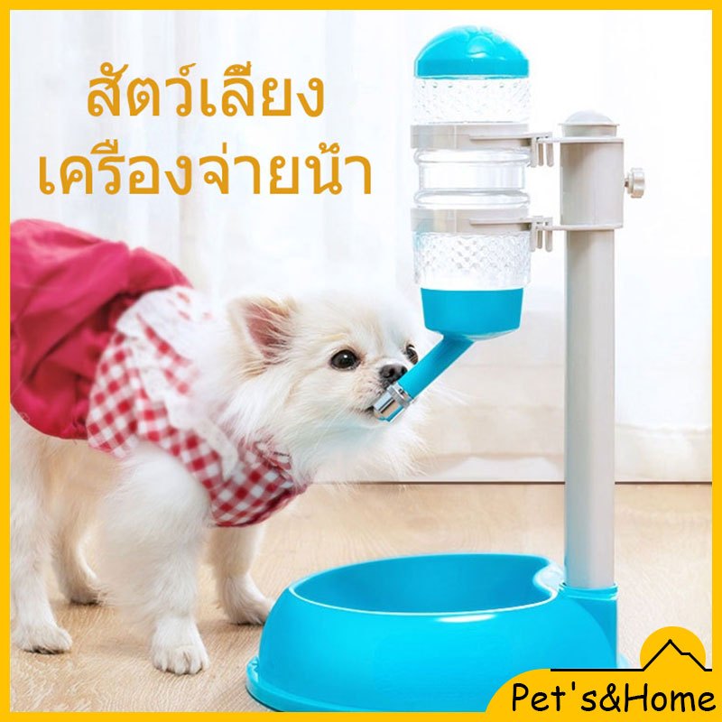 ที่ให้น้ำอัตโนมัติ สัตว์เลี้ยง ปรับระดับได้ พกพาสะดวก สำหรับหมาแมว