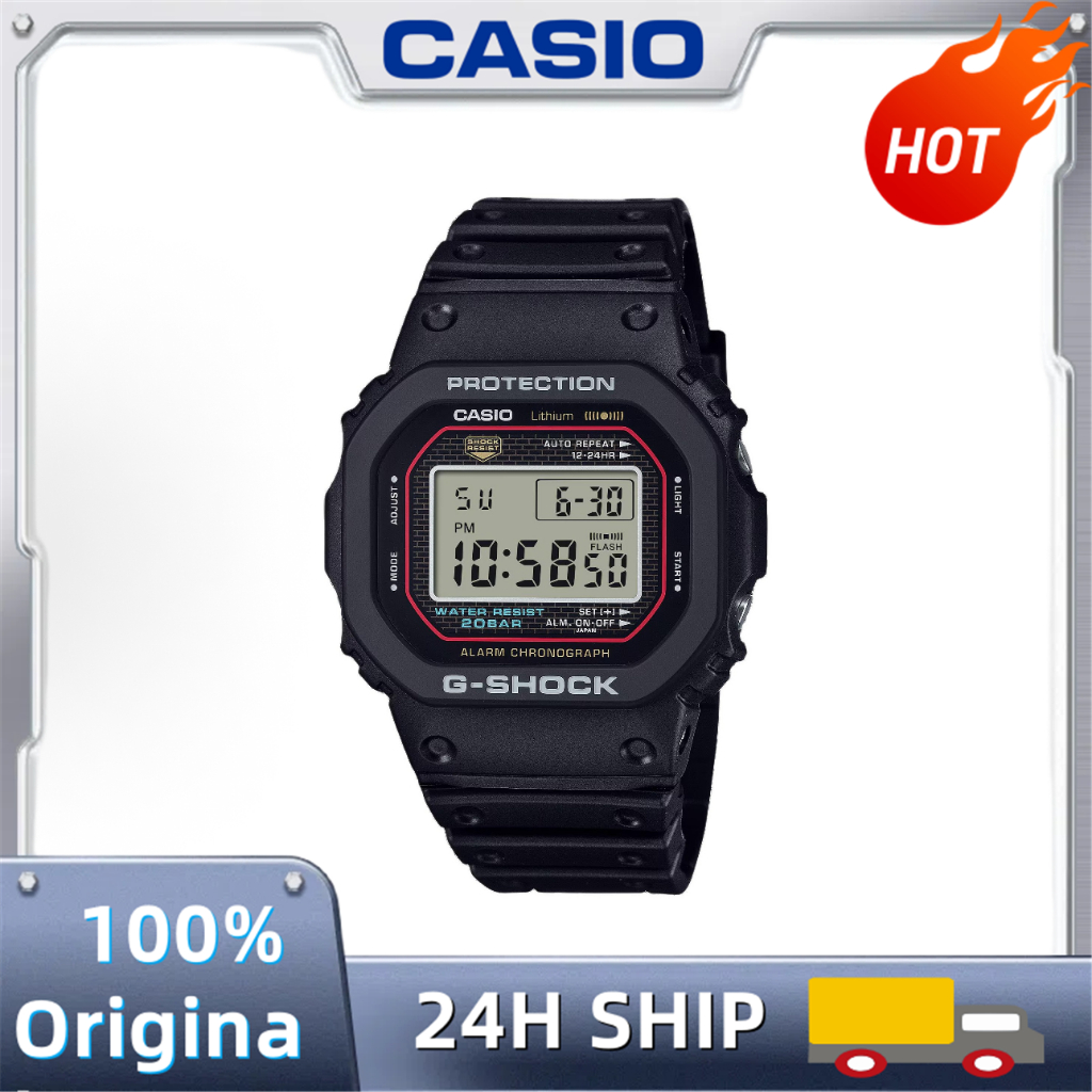 CASIO  DIGITAL Casual นาฬิกาผู้ชายสีดํากันน้ําDW-5000R-1APR