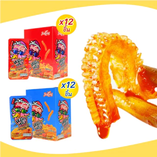 ใหม่!คุ้มมาก หมึกเด้งคละ2รสชาติ แบรนด์ JiaLong 1ลัง 144ซอง รสละ6กล่อง