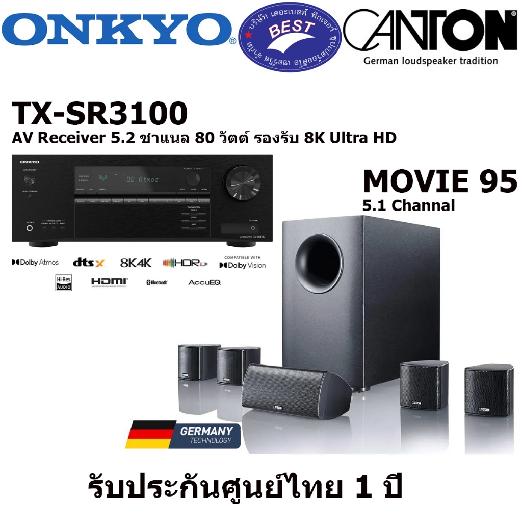 ONKYO TX-SR3100 + CANTON MOVIE 95 5.1 Channal