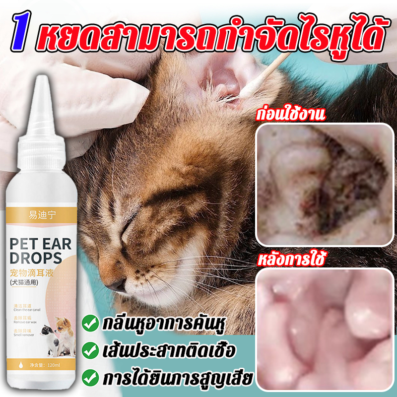 ให้ไรหูอยู่ห่างจากสัตว์เลี้ยงของคุณ น้ำยาล้างหูสุนัข อัตราการกำจัดไร99.9% น้ำยาเช็ดหูแมว น้ำยาทำความสะอาดหูสัตว์เลี้ยง