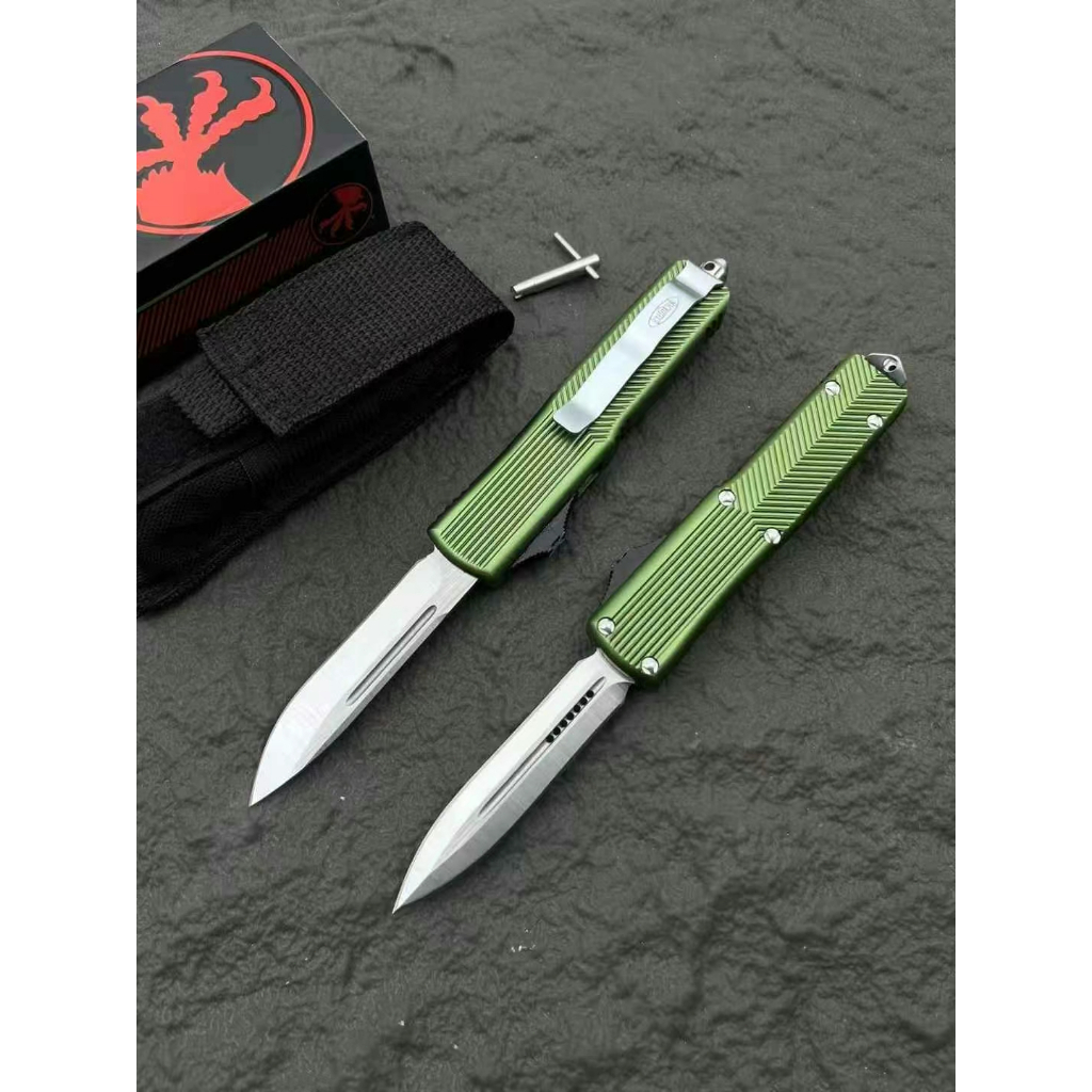 มีดเดินป่า 2025ไมโครเทคโนโลยี UT85 อลูมิเนียมอัลลอยด์ D2 ไนล่อนแขน + กล่องสี