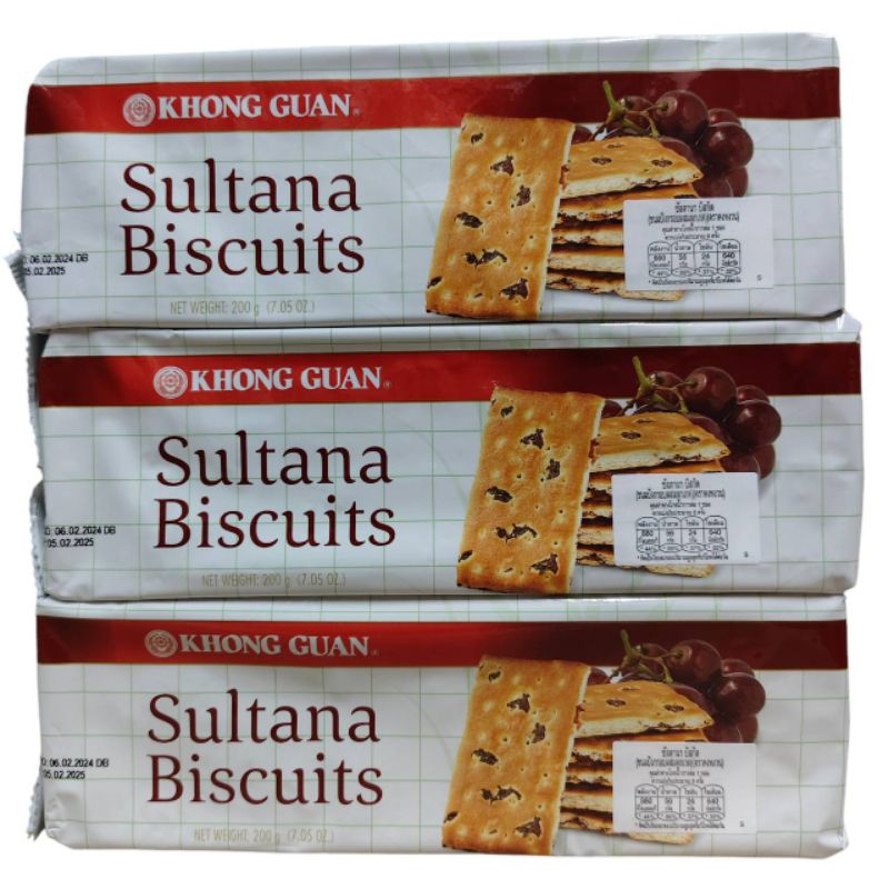 คงหงวน ซัลตานาบิสกิต ขนมปัง​กรอบ​ผสมลูกเกด 200 กรัม Saltana Biscuits บิสกิตผสมลูกเกด
