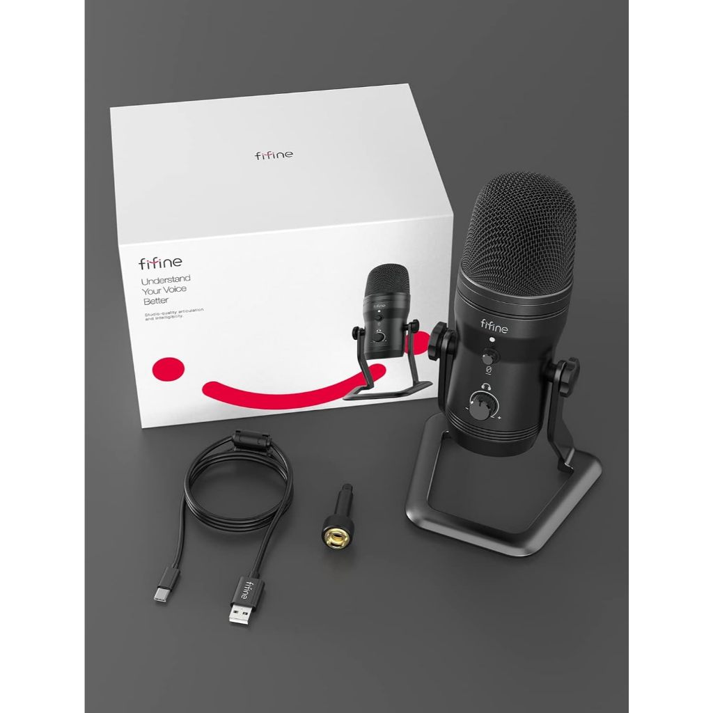 FIFINE K690 USB Microphone – ไมค์เสียงใสระดับโปร สำหรับ Podcast & Streaming