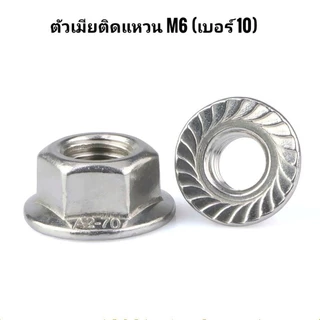 น๊อตสแตนเลส หัวล้าง เบอร์10 M6 ยาว 10-80มม.