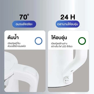 AIDIY 2.0L Borosilicate กาต้มน้ำร้อนแก้วนิรภัยชนิดเทอร์โมแก้วแข็ง กำลังไฟ 1500W แบบมองเห็นภายในและป้องกันความร้อนสองชั้น
