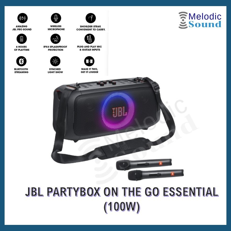 ลำโพงบลูทูธพกพา JBL PARTYBOX ON-THE-GO ESSENTIAL ลำโพงปาร์ตี้ JBL  ของแท้100%