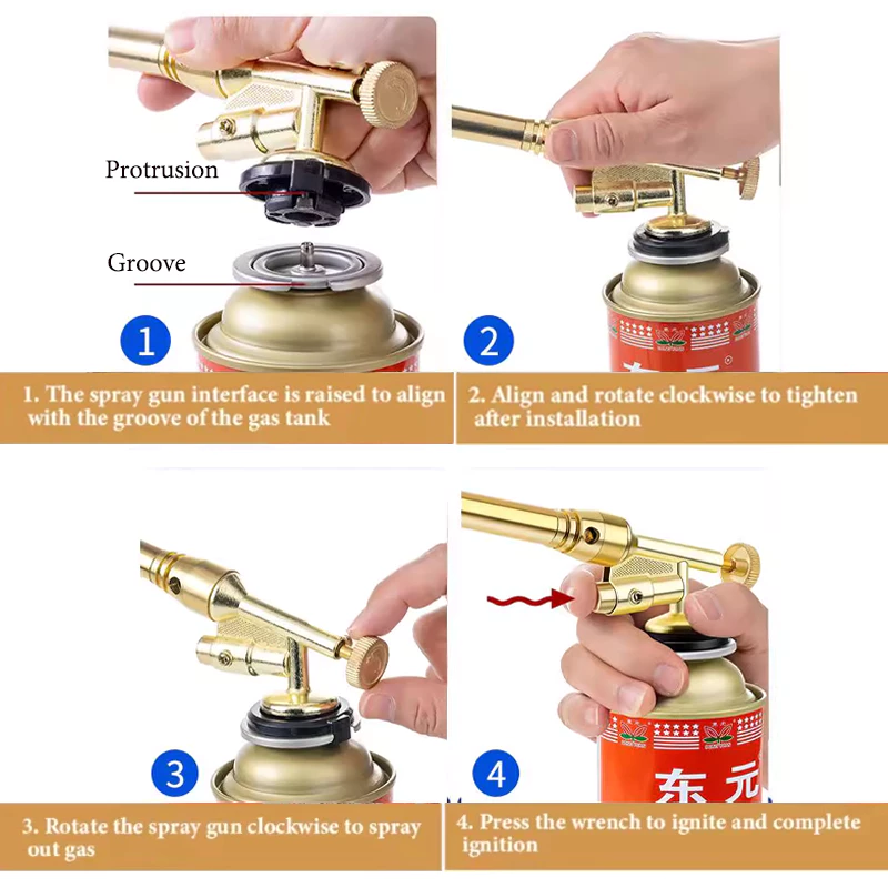 💥นำพัดลมขนาดเล็กมาเอง💥หัวพ่นไฟ หัวพ่นแก๊ส Gas Torch สำหรับแก๊สกระป๋องให้ความร้อนสูง  การระบายความร้อนอย่างปลอดภัย thumbnail 6