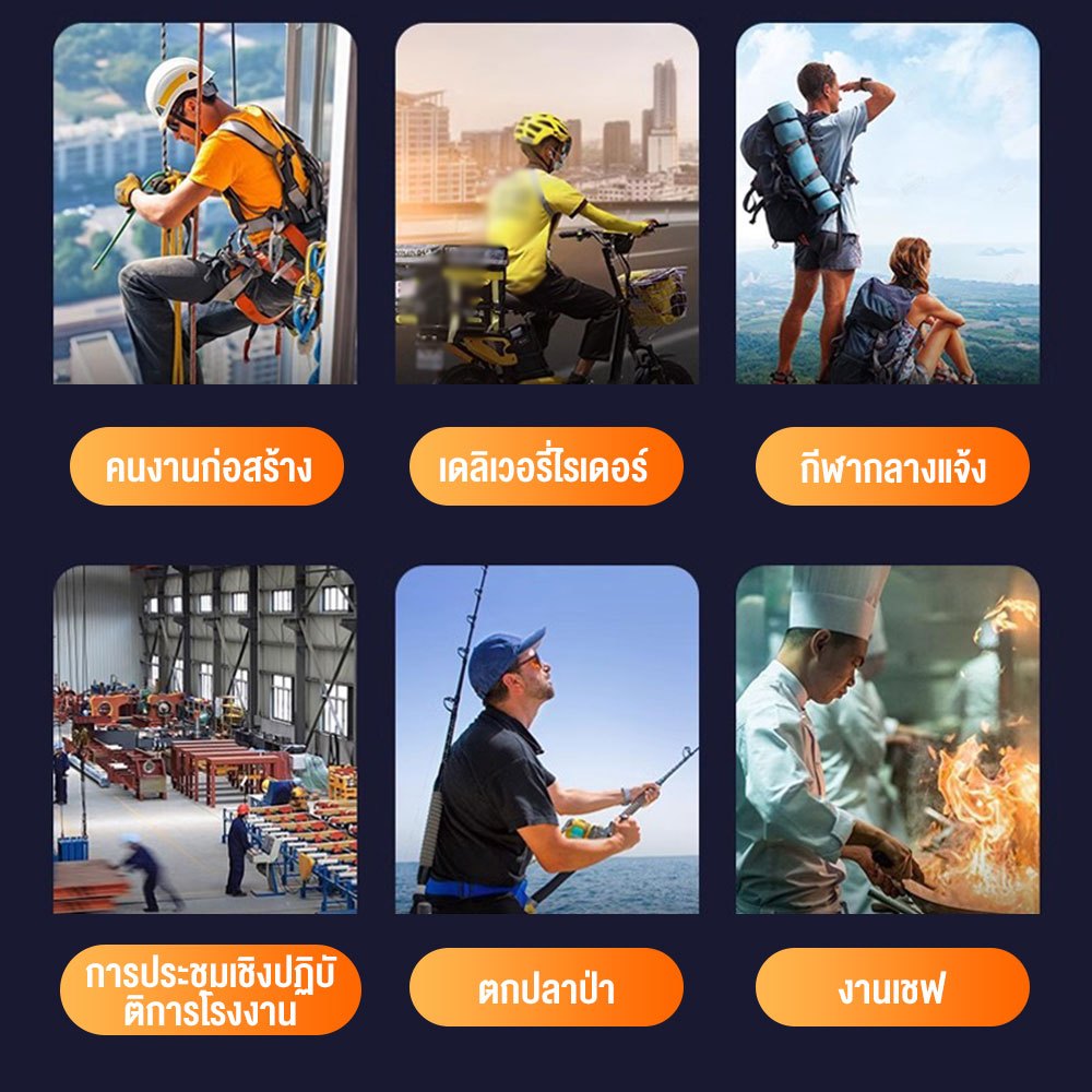 พัดลมไฟฉาย camping พัดลมคาดเอว 10000mAh ลมแรง 100 ระดับ วางบนโต๊ะ/ถือได้ พัดลมพกพาไร้สาย - รูปที่ 6