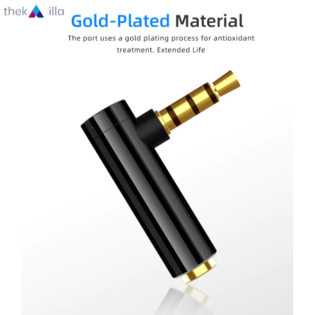 แจ็คเสียง 3.5 มม. ถึง 3.5 มม. มุมขวาชายกับหญิงสเตอริโอเสียง หูฟังแปลง 90 องศา - รูปที่ 2