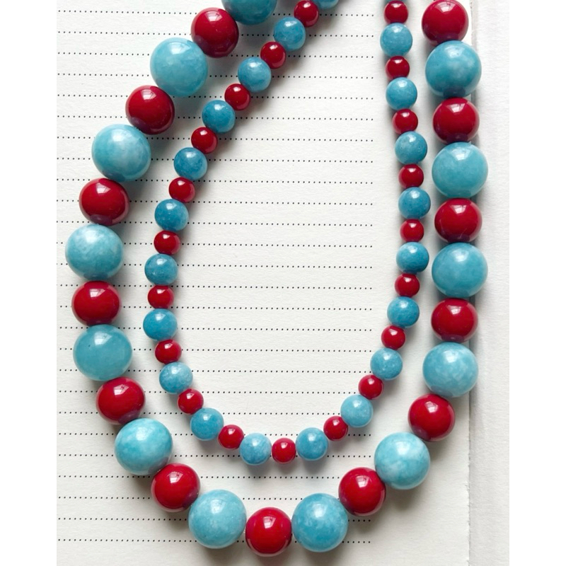 Cherry blue - Stone necklace