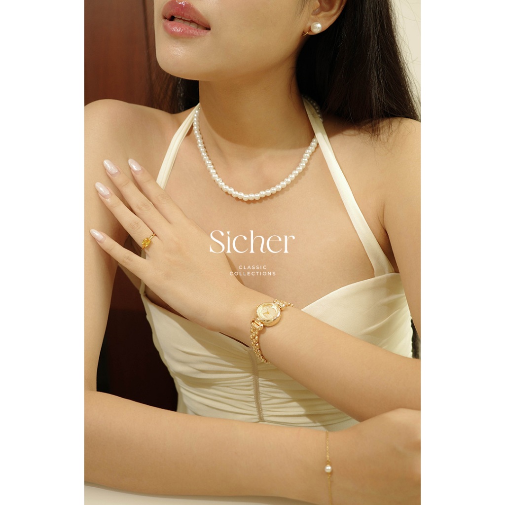 pasonne.co นาฬิกาข้อมือ รุ่น sicher หน้าปัดหรูหรา สีทองทั้งตัวเรือน