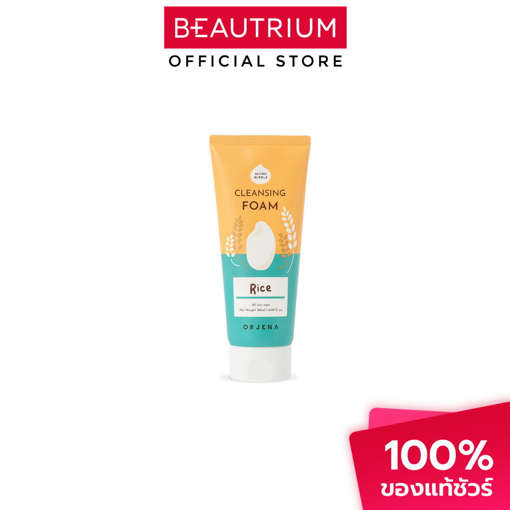 ORJENA Smile Day Cleansing Foam Rice ผลิตภัณฑ์ทำความสะอาดผิวหน้า 180ml