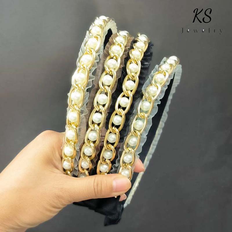 ที่คาดผมแฟชั่นสไตล์เกาหลี,คาดผมประดับมุก,คาดผมสไตส์วิลเทจ,XC00026 ราคา ถูกที่สุด ดีลบีเคเค แกลเลอรีภาพที่ 9