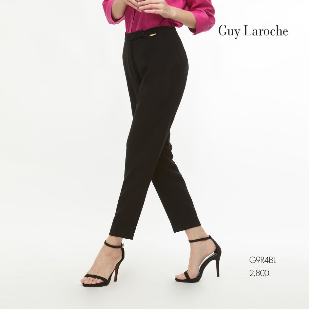 Guy Laroche กางเกงทำงานผู้หญิง ขายาว ทรงสลิม สีดำ G9R4BL
