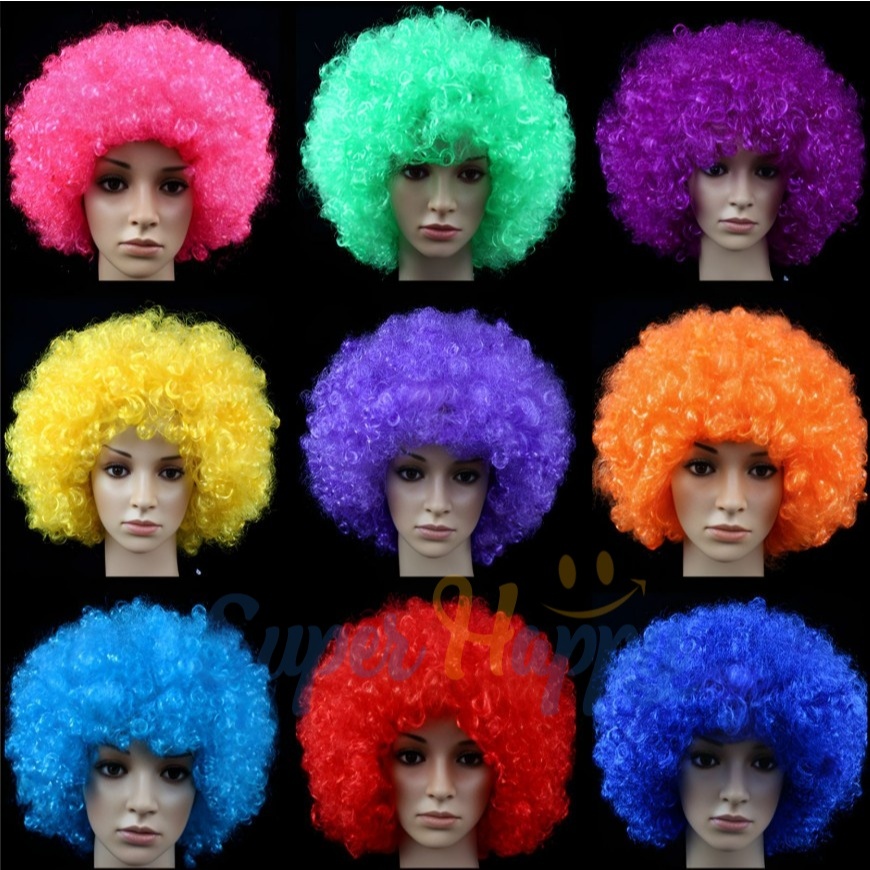 วิกผมแฟนซี วิกผมหยิกสไตล์วินเทจ ทรงผมฟูๆ แอฟโร Afro Wig สำหรับงานปาร์ตี้่