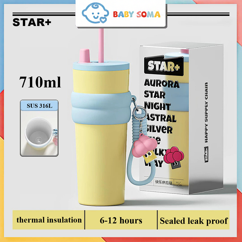 COZluv แก้วน้ำเก็บอุณหภูมิ ความจุ 710ml (ของแท้) ที่จับซิลิโคน วัสดุสแตนเลส316 เหยือกน้ำ ขวดน้ํา กระ