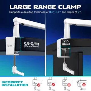 FIFINE BM88 ขาตั้งไมค์ Low-Profile Microphone Arm Stand แข็งแรง ปรับมุมอิสระ ประกันศูนย์ไทย