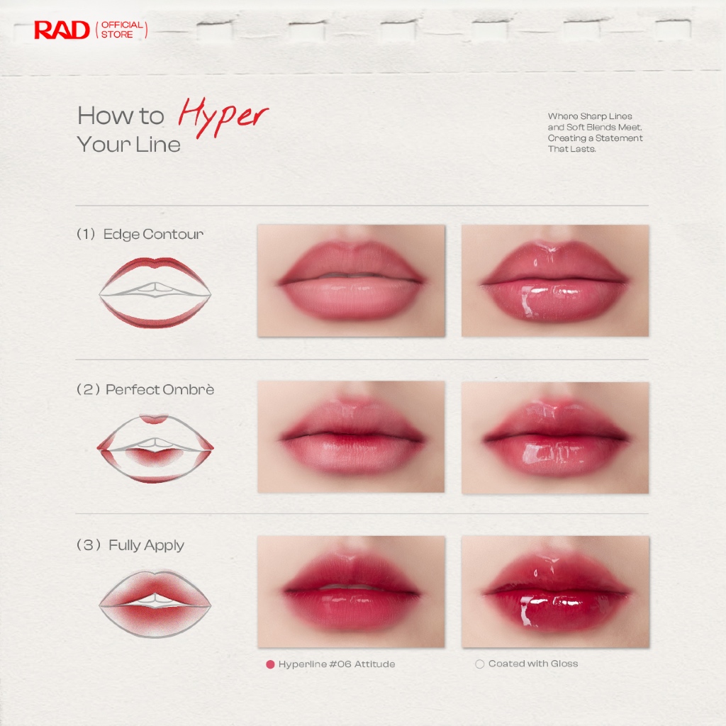 RAD I Hyperline Lip Marker ลิปทิ้นท์สเตน เกลี่ยง่าย สีฟุ้งตุ๊งสวย รูปที่ 6