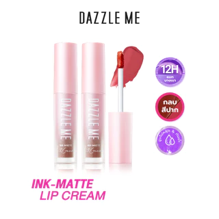[SET Ink-Matte 2 เฉดสี] DAZZLE ME Ink-Matte Lip Cream ลิปเนื้อครีม บางเบา ติดทนกันน้ำ กันเหงื่อ จูบไม่หลุด
