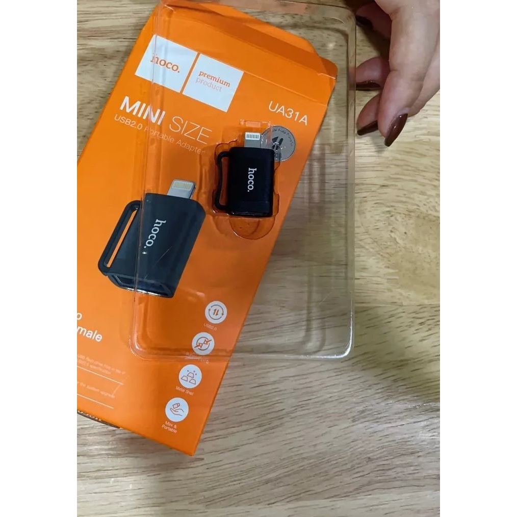 ส่งจากไทย HOCO UA31A OTG อะแดปเตอร์ สำหรับ IP to USB 2.0 รองรับการโอนถ่ายข้อมูล USB2.0 และ ไมค์ โอที