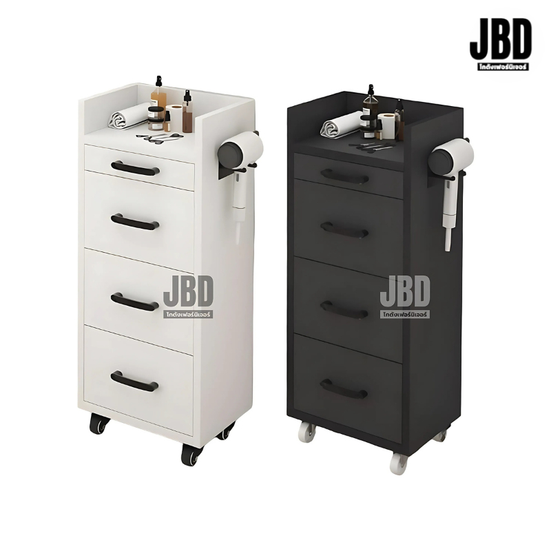 JBD INTER ชั้นวางอุปกรณ์ร้านเสริมสวย ชั้นวางอุปกรณ์ร้านตัดผม มีล้อลาก รหัสรุ่น:JD4630