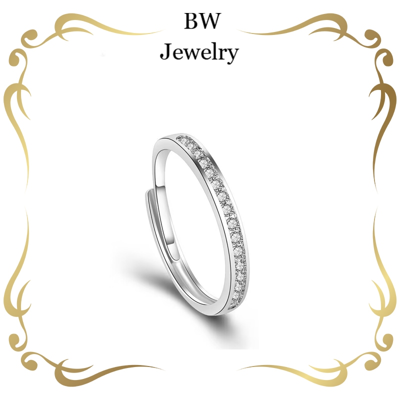 BW Jewerly   แหวนหญิง แหวนนิ้วชี้ แหวนเพชรครึ่งแหวน สามารถปรับขนาดได้