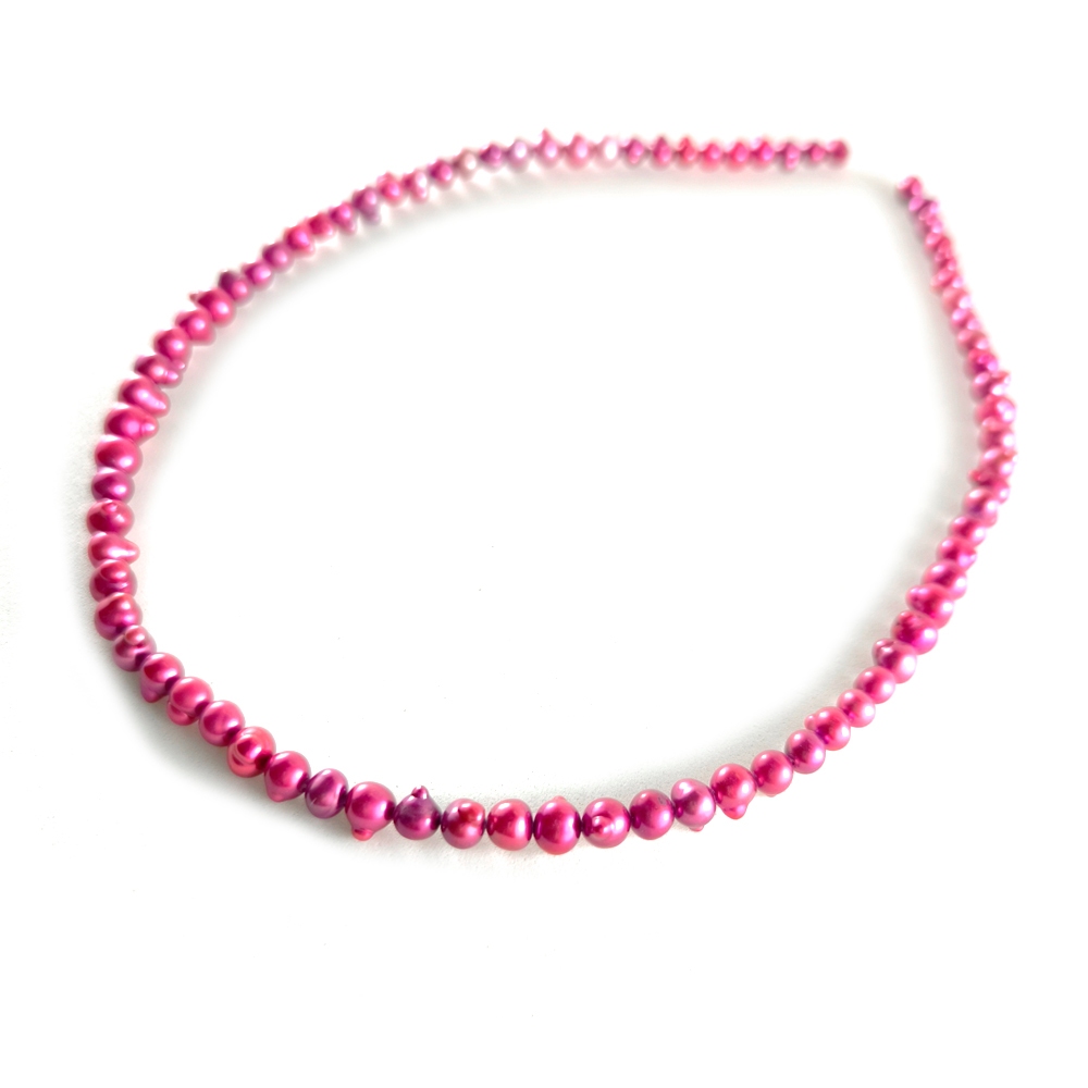 ลูกปัดมุกแท้ลักษณะทรงกลมสีม่วง Purple Round Pearl ขนาด 6 mm - (LZ-0755)