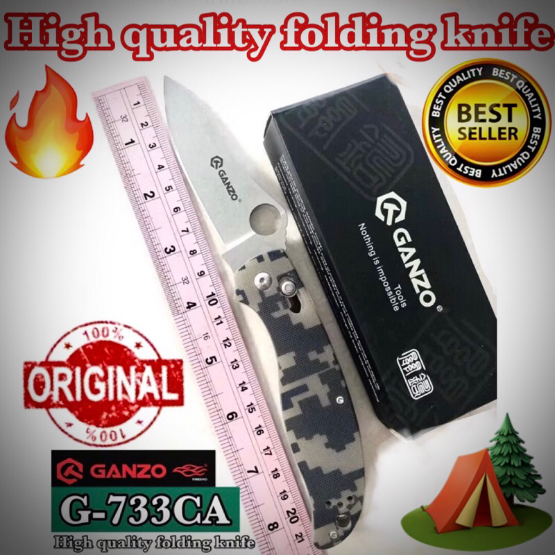 High quality folding knife GANZO G-733CA for collection and camping 🏕️