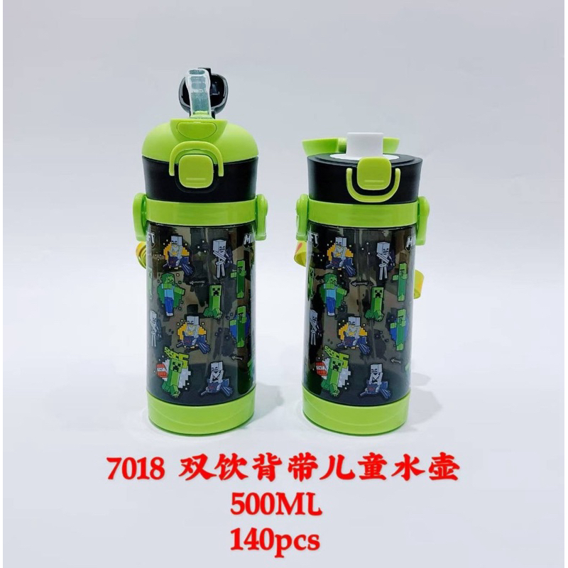 กระติดน่ำความจุ 430ml.680ml.กระติกน้ำหลอดเด้ง  พร้อมสายสะพาย พร้อมส่งจากไทย รูปที่ 8